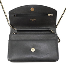 Load image into Gallery viewer, CHANEL CC Logo Chain Wallet BlackAP4653 Caviar Leather
