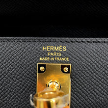 将图像加载到图库查看器中，HERMES Kelly Sellier Black Epsom Size 25
