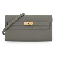 Load image into Gallery viewer, HERMES Kelly wallet long to go Gris Meyer Epsom
