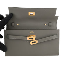 Load image into Gallery viewer, HERMES Kelly wallet long to go Gris Meyer Epsom
