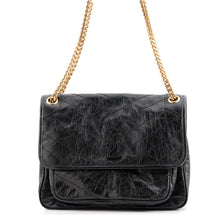 Load image into Gallery viewer, SAINT LAURENT PARIS Niki ChainShoulder Bag Black633158 Vintage Calf Leather Size Medium
