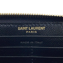 Load image into Gallery viewer, SAINT LAURENT PARIS V Stitch Zip Around Long Wallet Black358094 Leather
