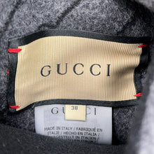 Load image into Gallery viewer, GUCCI Diagonal G Reversible Collarless Coat Size 38 Black746532 Wool Silk
