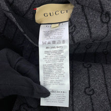 Load image into Gallery viewer, GUCCI Diagonal G Reversible Collarless Coat Size 38 Black746532 Wool Silk

