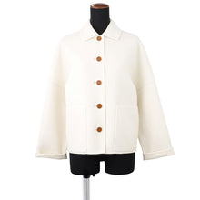 Load image into Gallery viewer, HERMES Serie Button Short Coat Size 34 Ivory3H0102DA Cashmere100%

