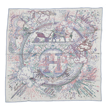 Load image into Gallery viewer, HERMES Please Hold The Line Size 90 Blanc/Blue Cobalt/Red Silk100%
