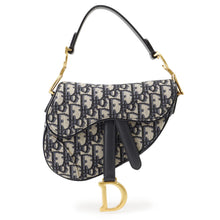 Load image into Gallery viewer, Dior Oblique Saddlebag Mini Beige/NavyM0456CTZQ Canvas Leather
