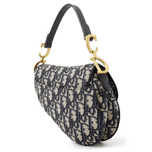 Load image into Gallery viewer, Dior Oblique Saddlebag Mini Beige/NavyM0456CTZQ Canvas Leather
