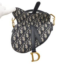 Load image into Gallery viewer, Dior Oblique Saddlebag Mini Beige/NavyM0456CTZQ Canvas Leather
