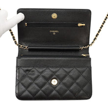 Load image into Gallery viewer, CHANEL Classic Matelasse Chain Shoulder Wallet BlackAP0250 Caviar Leather
