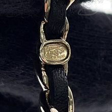 Load image into Gallery viewer, CHANEL CC Logo Leather Hoop EarringsABG355 Gold Plated Leather Rhinestone
