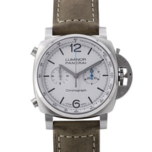 将图像加载到图库查看器中，PANERAI Luminor Chrono Stainless Steel LeatherPAM01218
