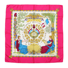 Load image into Gallery viewer, HERMES Carre commemorating the 1798 French Revolution Size 90 Pink/White/Multicolor Silk100%
