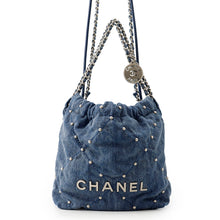 Load image into Gallery viewer, CHANEL CHANEL22 ChainShoulder Bag BlueAS3980 Denim Size Mini
