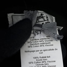 Load image into Gallery viewer, HERMES Hat Nicole H. Derie Size 57 Black Lapin Felt

