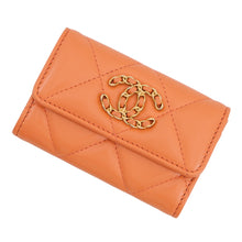 Load image into Gallery viewer, CHANEL CHANEL19 Card Case OrangeAP1790 Lambskin

