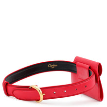 Load image into Gallery viewer, CARTIER Must-have Cartier PANTHERE waist pouch Red Leather Size S
