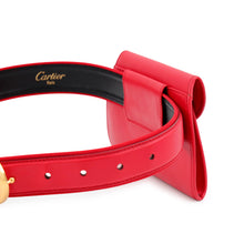 Load image into Gallery viewer, CARTIER Must-have Cartier PANTHERE waist pouch Red Leather Size S
