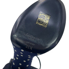 Load image into Gallery viewer, SAINT LAURENT PARIS Bianca Polka Dot Platform Sandals Navy/White62011814T104742 Leather Fabric Size 36 1/2
