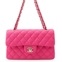 Load image into Gallery viewer, CHANEL Matelasse W Flap ChainShoulder Bag Vivid pinkA01113 Caviar Leather Size 23

