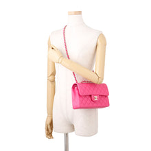 Load image into Gallery viewer, CHANEL Matelasse W Flap ChainShoulder Bag Vivid pinkA01113 Caviar Leather Size 23
