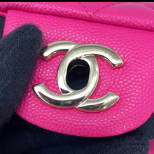 Load image into Gallery viewer, CHANEL Matelasse W Flap ChainShoulder Bag Vivid pinkA01113 Caviar Leather Size 23
