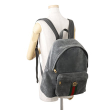 Load image into Gallery viewer, GUCCI Offdia Medium Backpack Gray/Green/Red834466 suede

