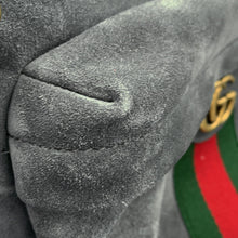 Load image into Gallery viewer, GUCCI Offdia Medium Backpack Gray/Green/Red834466 suede
