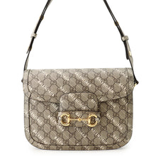 Load image into Gallery viewer, GUCCI GUCCI × BALENCIAGA Hacker Project Horsebit 1955 Shoulder Bag Beige602204 GG SupremeCanvas Size Medium
