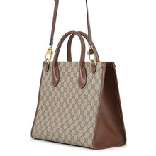将图像加载到图库查看器中，GUCCI GG Supreme 2WAY tote Beige/Brown659983 GG SupremeCanvas Leather
