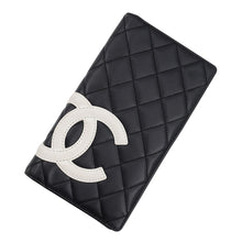 Load image into Gallery viewer, CHANEL Cambon Long Wallet Black/WhiteA26717 Lambskin
