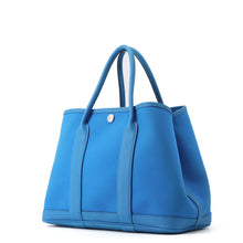 Load image into Gallery viewer, HERMES Garden Party Blue Zanzibar Toile Officier Negonda Leather Size TPM

