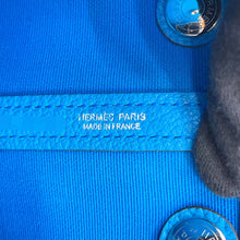 Load image into Gallery viewer, HERMES Garden Party Blue Zanzibar Toile Officier Negonda Leather Size TPM
