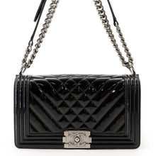 Load image into Gallery viewer, CHANEL ChainShoulder Bag Matelasse CC Logo Boy Chanel BlackA67086 Patent Leather
