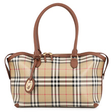 Load image into Gallery viewer, BURBERRY Checkered Zip Tote Archive Beige8129048 PVC Leather Size Small
