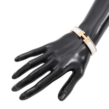 将图像加载到图库查看器中，HERMES ClicH Bangle Size PM White Enamel Metal
