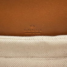 将图像加载到图库查看器中，GUCCI Bamboo 1947 Handbag Brown/Beige735116 GG CrystalCanvas Rhinestone Leather
