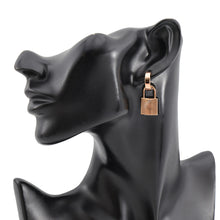将图像加载到图库查看器中，HERMES O'Kelly Earrings Black Gold Plated Swift Leather
