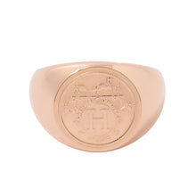 Load image into Gallery viewer, HERMES Exlibris Chevalier Ring Size 61/#21 18K Pink Gold
