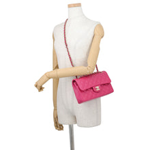 将图像加载到图库查看器中，CHANEL Matelasse W flap Chain Shoulder Bag PinkA01113 Caviar Leather Size 23
