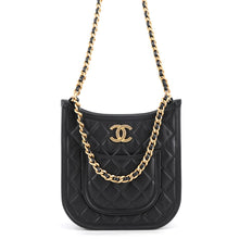 将图像加载到图库查看器中，CHANEL Matelasse Hobo Chain Shoulder Bag BlackAS4532 Lambskin

