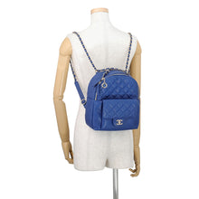 Load image into Gallery viewer, CHANEL Matelasse Backpack BlueAS0004 Caviar Leather
