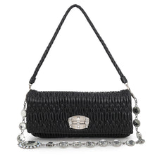 Load image into Gallery viewer, MIUMIU Nappa Crystal Shoulder Bag BlackRP0233 Nappa Leather
