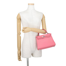 将图像加载到图库查看器中，HERMES Kelly Retourne Rose Azalee Swift Leather Size 25
