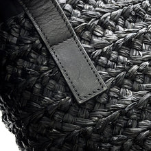 将图像加载到图库查看器中，SAINT LAURENT PARIS Panier Basket Bag Black579518 Raffia Leather Size Small
