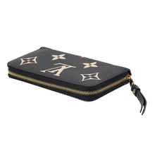 将图像加载到图库查看器中，LOUIS VUITTON Zippy Wallet Noir/BeigeM80481 Bicolor Monogram Empreinte Leather
