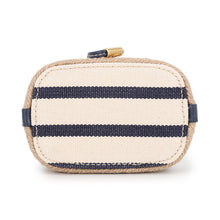Load image into Gallery viewer, PRADA Striped Fabric Mini Pouch Ivory/Navy1NR16H 2HJN_F0C56 Canvas Leather
