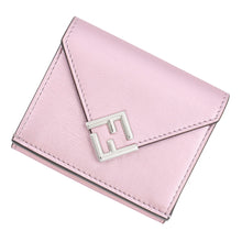 Load image into Gallery viewer, FENDI FF Diamond Tri-fold Wallet MetalicPink8M0480 Leather
