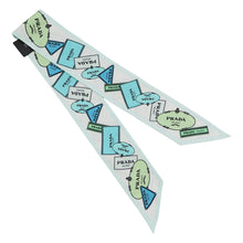 Load image into Gallery viewer, PRADA Printed Silk Twill Scarf Blue/Green1FF008 Silk100%
