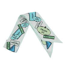 Load image into Gallery viewer, PRADA Printed Silk Twill Scarf Blue/Green1FF008 Silk100%
